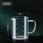 Copo de medição de vidro resistente ao calor com alça, Copo de laboratório, Caneca de medição de leite e café, 250 ml, 350 ml, 500 ml, 1000ml, 1 Pc, 2Pcs