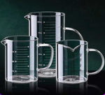 Copo de medição de vidro resistente ao calor com alça, Copo de laboratório, Caneca de medição de leite e café, 250 ml, 350 ml, 500 ml, 1000ml, 1 Pc, 2Pcs