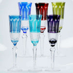 Estilo checo mão corte de vidro colorido barware hock copos de vinho esculpir lótus champanhe vidro highball copo cocktail suco de uísque