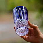 Estilo checo mão corte de vidro colorido barware hock copos de vinho esculpir lótus champanhe vidro highball copo cocktail suco de uísque