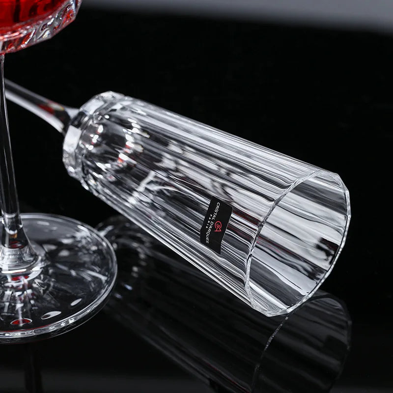 Cristal De Ondulação Transparente, Óculos De Champanhe Nórdicos, Cálice Doméstico, Copo De Vinho Tinto, Copo De Casamento, Presentes De Natal