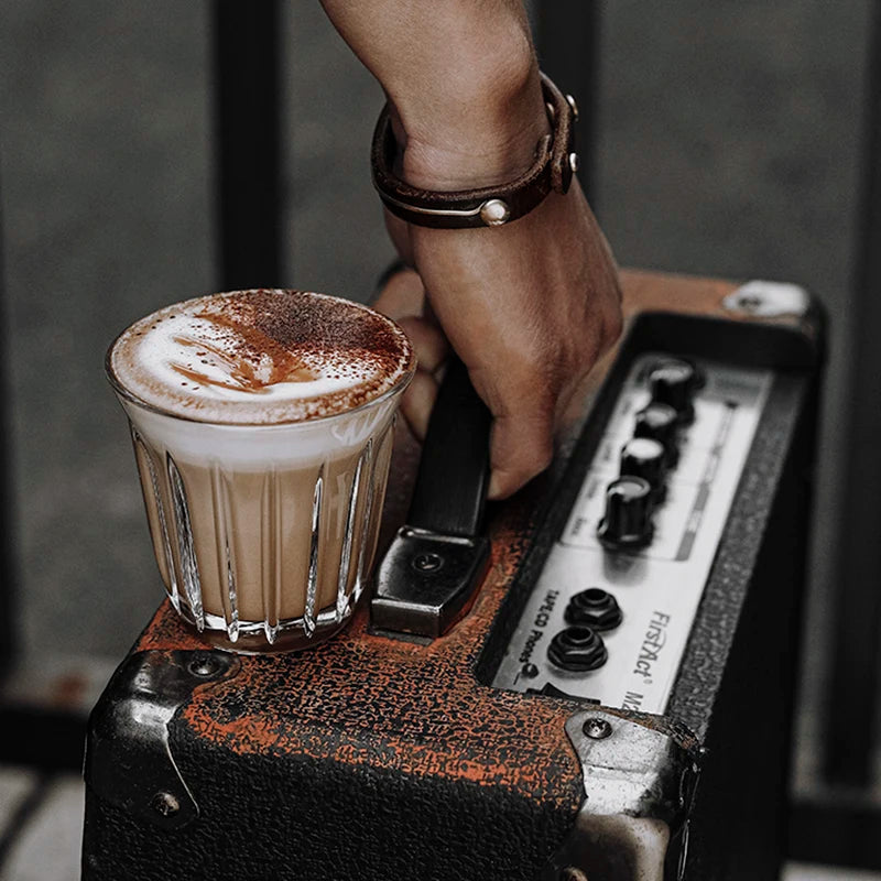 Barista latte copos 90ml-200ml caneca de café ou chá canecas de vidro plana branca xícara de café expresso traz elegância clássica para mesa