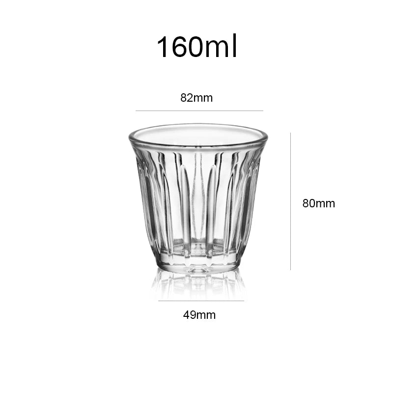 Barista latte copos 90ml-200ml caneca de café ou chá canecas de vidro plana branca xícara de café expresso traz elegância clássica para mesa