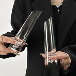 Copos de vinho tinto de vidro criativo, copos de champanhe de pés altos para casa, utensílios de vinho personalizados e com design de nicho