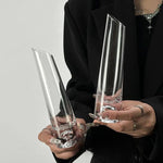 Copos de vinho tinto de vidro criativo, copos de champanhe de pés altos para casa, utensílios de vinho personalizados e com design de nicho