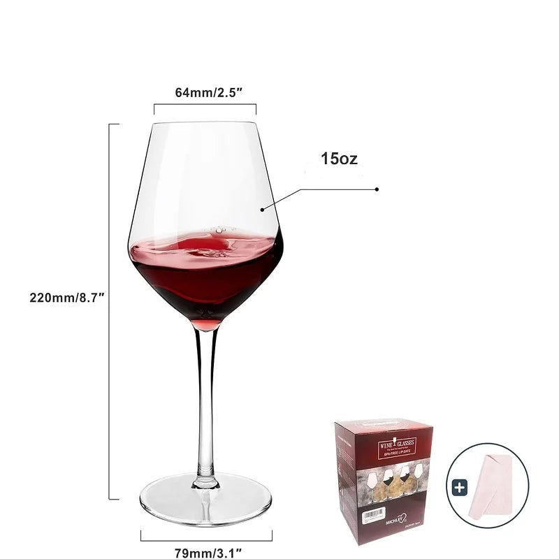 MICHLEY-Copo de vinho plástico Tritan inquebrável, Piquenique Set, Reutilizável, Luxo para Festa, Térmicas, Exterior, Máquina de lavar louça, Vidro, 2 Pcs, 4 Pcs, 6Pcs