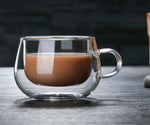 Caneca de vidro de borosilicato alto, resistente ao calor, 150-350ml, parede dupla, copo de café com alça, copo de água de leite, copos transparentes, presente