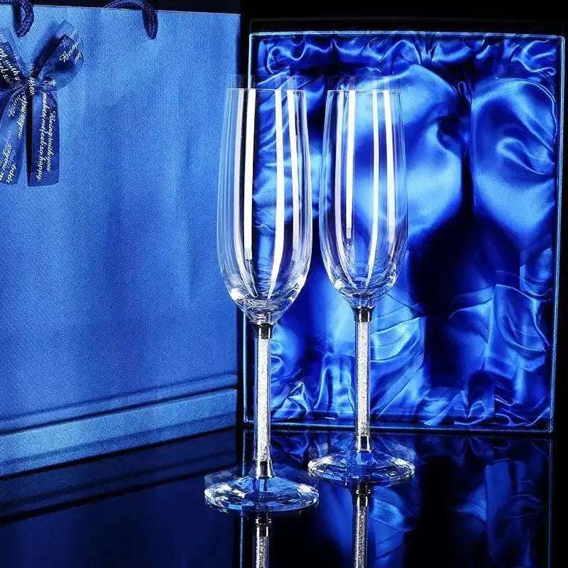 Vidro De Vinho De Casamento Criativo, Copo Único, Flautas De Champanhe, Presente De Festa Cristalina, Vidro De Brinde, Cálice De Cristal Aniversário