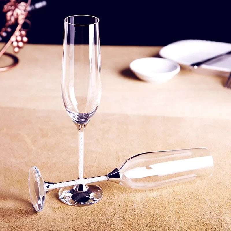Vidro De Vinho De Casamento Criativo, Copo Único, Flautas De Champanhe, Presente De Festa Cristalina, Vidro De Brinde, Cálice De Cristal Aniversário