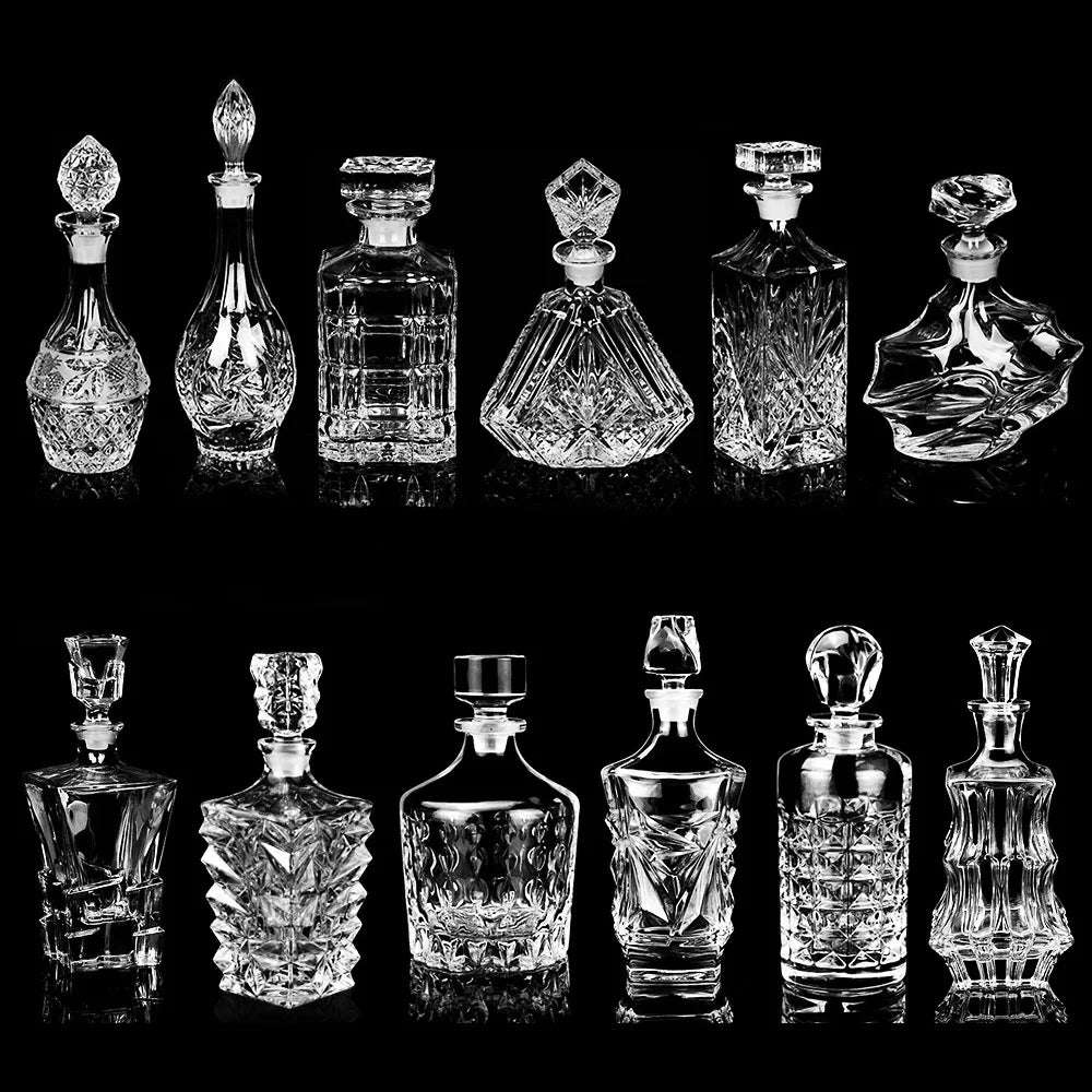 Garrafa De Vidro De Cristal Com Tampa, Garrafa De Vinho Tinto, Garrafa De Vinho Estrangeiro, Garrafa De Uísque, Acessórios para Bar, Creative Home Bars