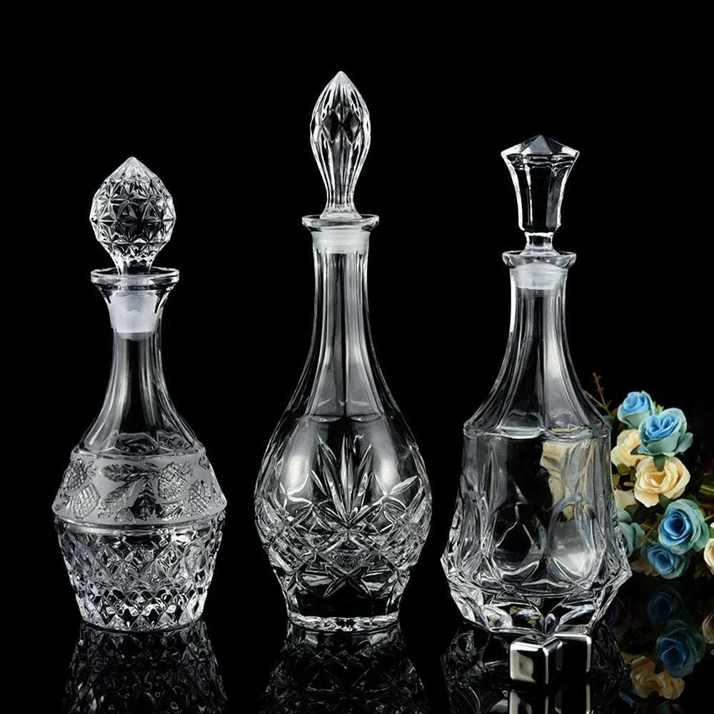 Garrafa De Vidro De Cristal Com Tampa, Garrafa De Vinho Tinto, Garrafa De Vinho Estrangeiro, Garrafa De Uísque, Acessórios para Bar, Creative Home Bars