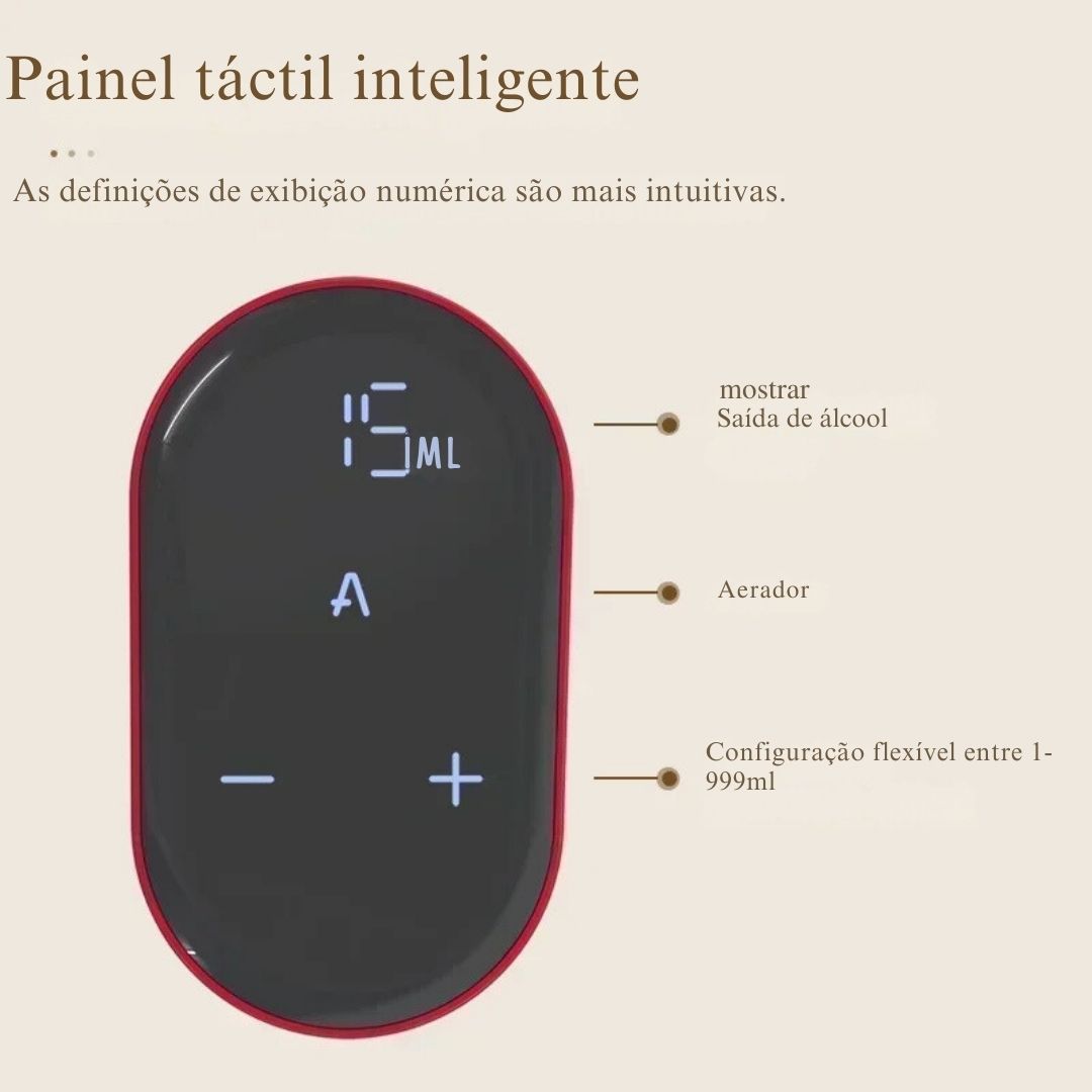 Bomba elétrica automática sem toque para bebidas, uísque, dispensador de bebidas alcoólicas