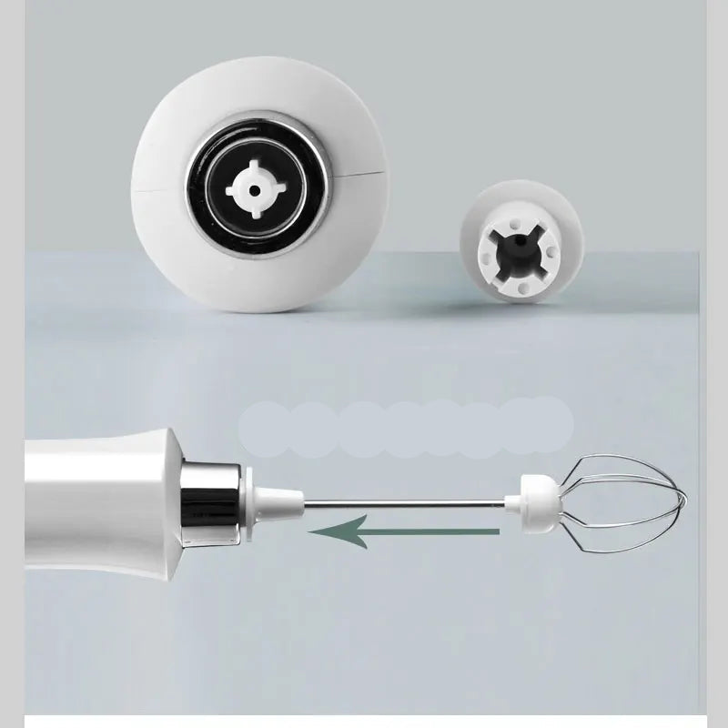 Portátil recarregável elétrica leite Frother, espuma Maker, Handheld Foamer, altas velocidades, misturador de bebidas, café espumando Wand, 3 em 1