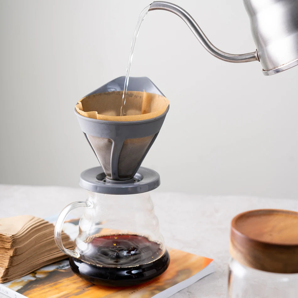 ICafilas-Papel filtro de café em forma de V, Cone para gotejador em forma de V, copos Espresso, ferramentas Drip
