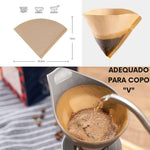ICafilas-Papel filtro de café em forma de V, Cone para gotejador em forma de V, copos Espresso, ferramentas Drip