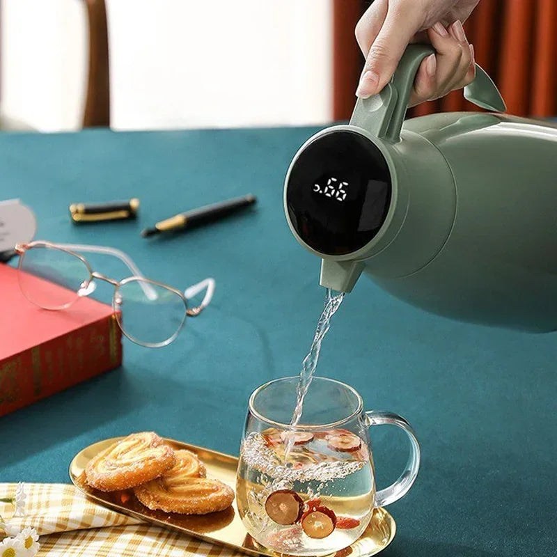 garrafa termica Xiaomi 2L garrafa termica cafe garrafa térmica de água Coffee Thermos Household Digital Display Glass Liner Vacuum Frascos Garrafa De Água De Grande Capacidade Cozinha Chaleira Térmica