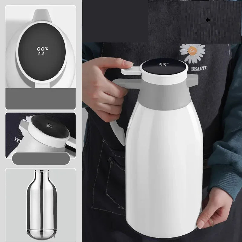 garrafa termica Xiaomi 2L garrafa termica cafe garrafa térmica de água Coffee Thermos Household Digital Display Glass Liner Vacuum Frascos Garrafa De Água De Grande Capacidade Cozinha Chaleira Térmica