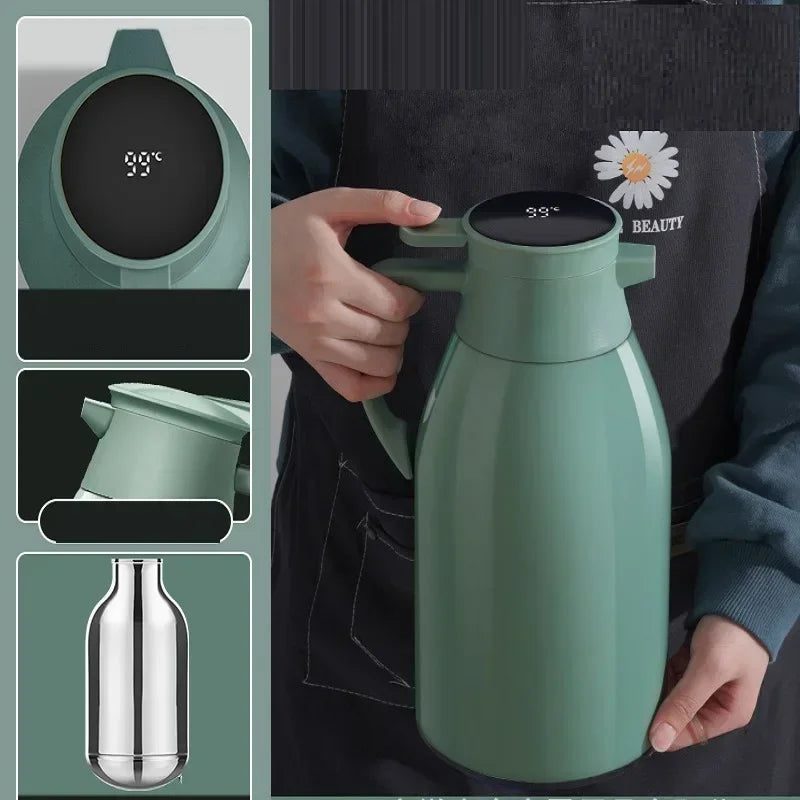 garrafa termica Xiaomi 2L garrafa termica cafe garrafa térmica de água Coffee Thermos Household Digital Display Glass Liner Vacuum Frascos Garrafa De Água De Grande Capacidade Cozinha Chaleira Térmica