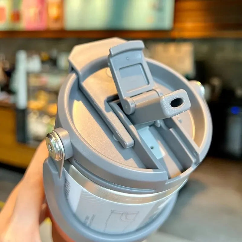 Nova xícara de café da Tyeso com isolamento de camada dupla e isolamento frio portátil copo de sorvete grande capacidade de aço inoxidável