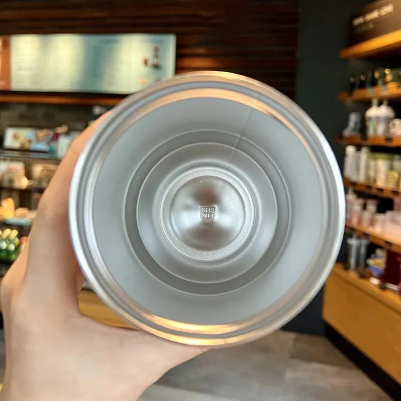 Nova xícara de café da Tyeso com isolamento de camada dupla e isolamento frio portátil copo de sorvete grande capacidade de aço inoxidável