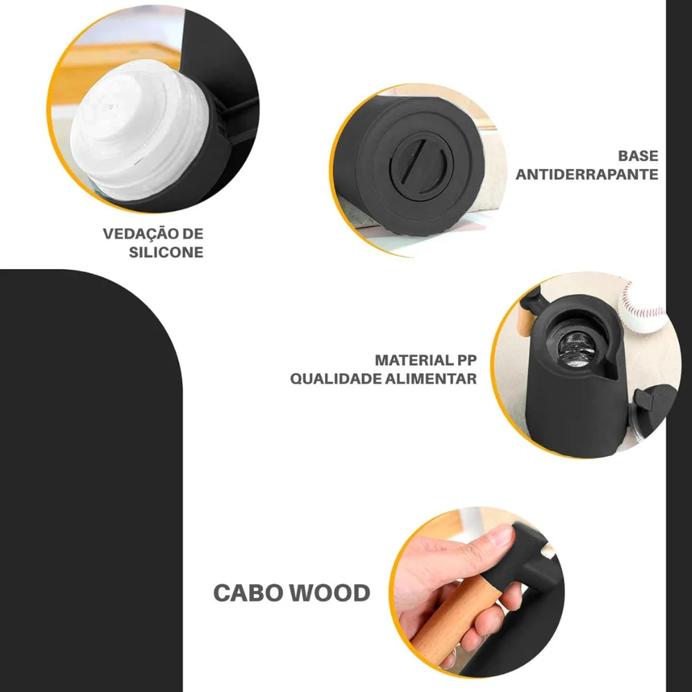 Garrafa Térmica 1L com Sensor de Temperatura Inteligente - Ideal para Bebidas Quentes e Frias