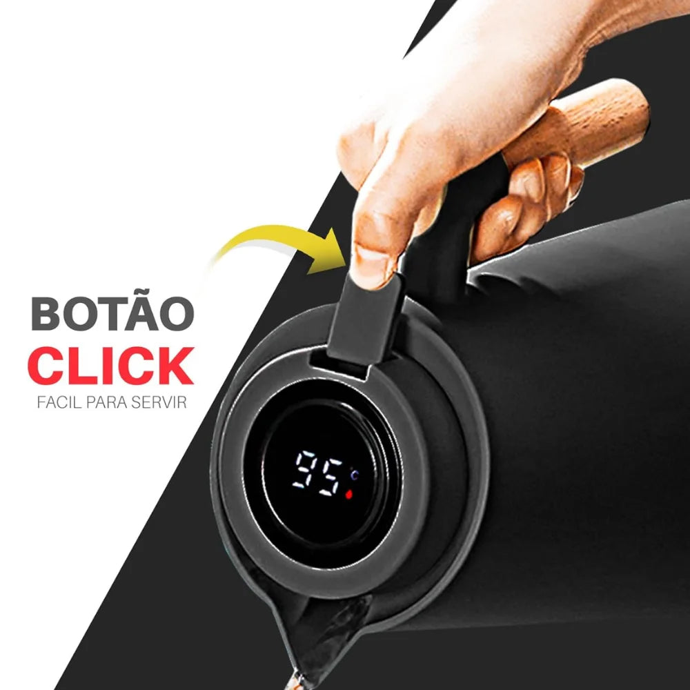 Garrafa Térmica 1L com Sensor de Temperatura Inteligente - Ideal para Bebidas Quentes e Frias