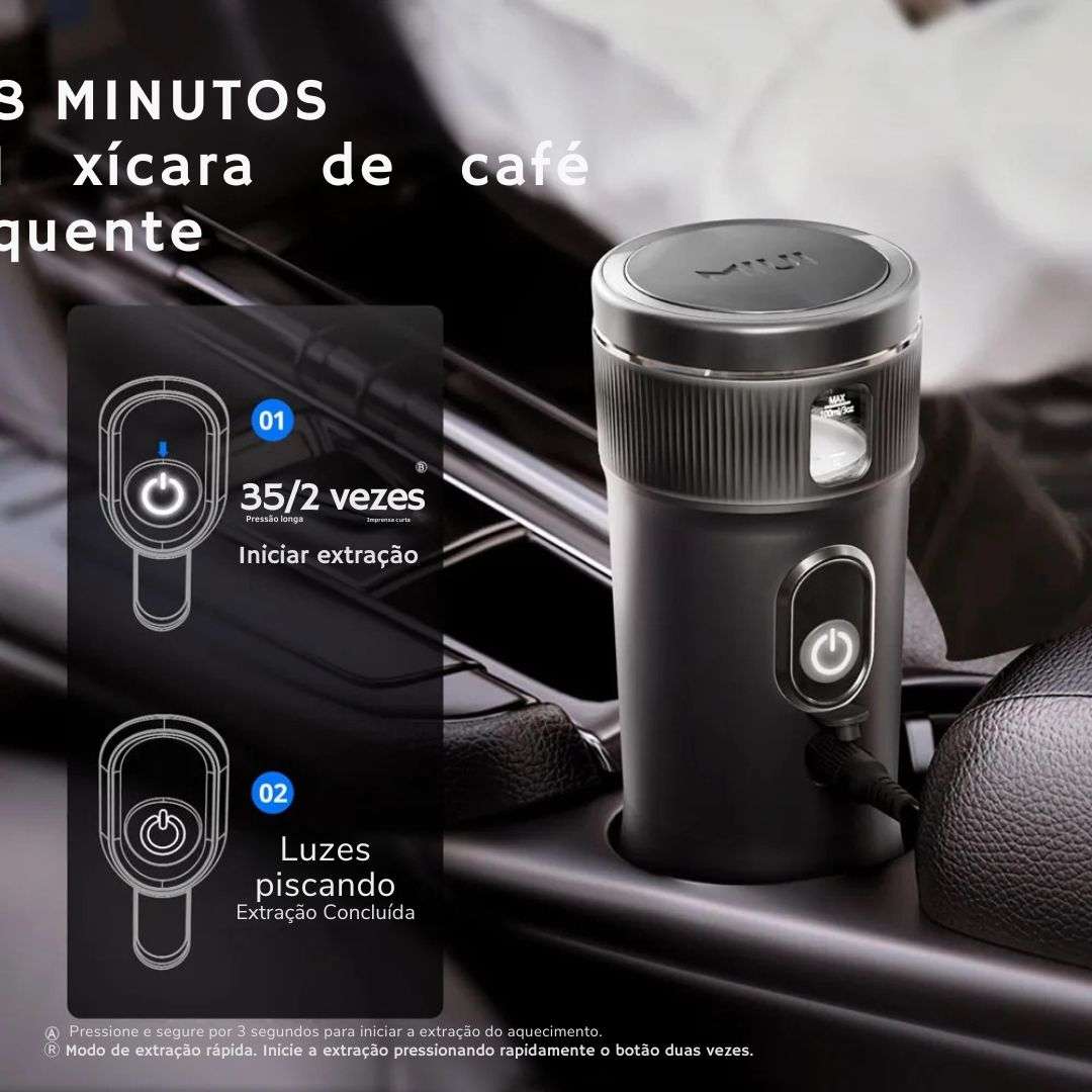 MIUI-Cafeteira Portátil, Pequena Máquina De Espresso, DC 12V, Cafeteira De Viagem para Carro, Ao Ar Livre, Camping, Mochileiro, Leve