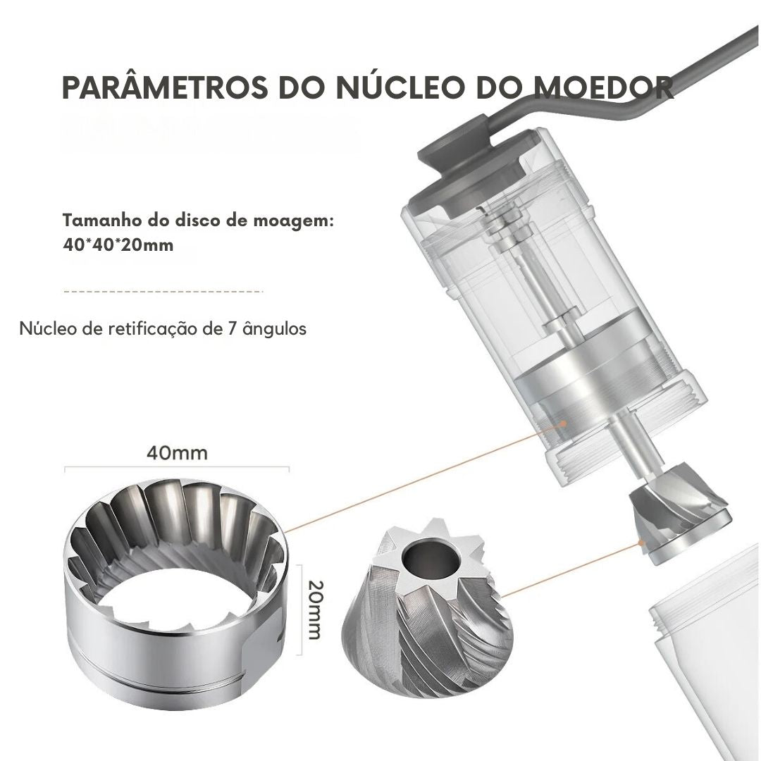 Icaafilas atualização manual moedor de café profissional 420 aço inoxidável 7 núcleo rebarbas moedor de grãos de café artesanal ferramentas de café