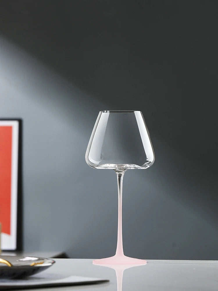 Copo de vinho Borgonha de grande capacidade, Taça Bordeaux Criativa, Cálice Rosa Gradiente de Alto Valor, 580ml, 800ml