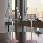 Copo de vinho Borgonha de grande capacidade, Taça Bordeaux Criativa, Cálice Rosa Gradiente de Alto Valor, 580ml, 800ml