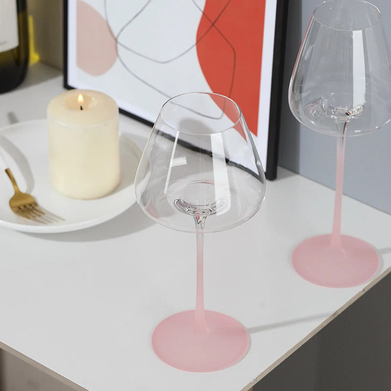 Copo de vinho Borgonha de grande capacidade, Taça Bordeaux Criativa, Cálice Rosa Gradiente de Alto Valor, 580ml, 800ml