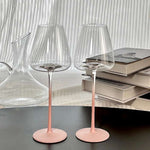 Copo de vinho Borgonha de grande capacidade, Taça Bordeaux Criativa, Cálice Rosa Gradiente de Alto Valor, 580ml, 800ml