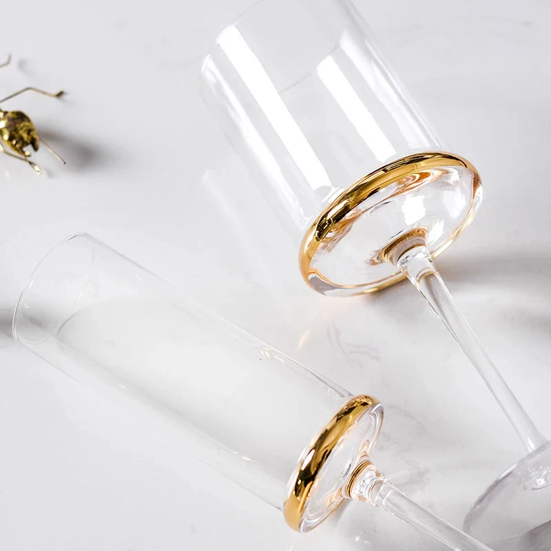 Copo De Vinho De Ouro Galvanizado, Copos De Champanhe, Copos Em Casa, Cinza De Fumaça Nórdica, Festa De Casamento