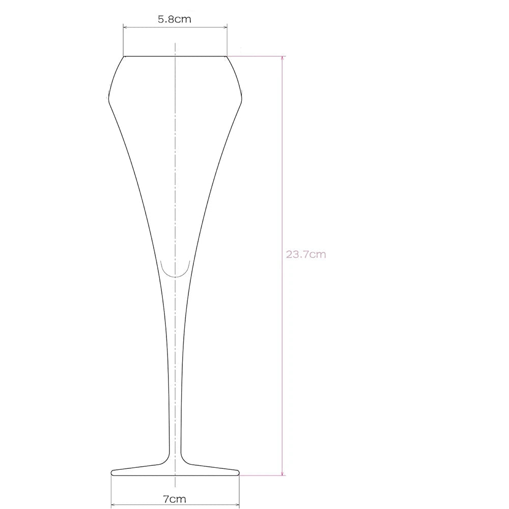 Conjunto de flautas de champanhe de cristal com 6 copos de 210ml para despejar vinho perfeito e aprimoramento de aroma