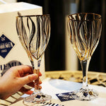 Vidro De Vinho Tinto Dourado De Cristal, Copo De Vinho De Pé Alto, Conjunto De Vinho High-End, Caixa De Presente