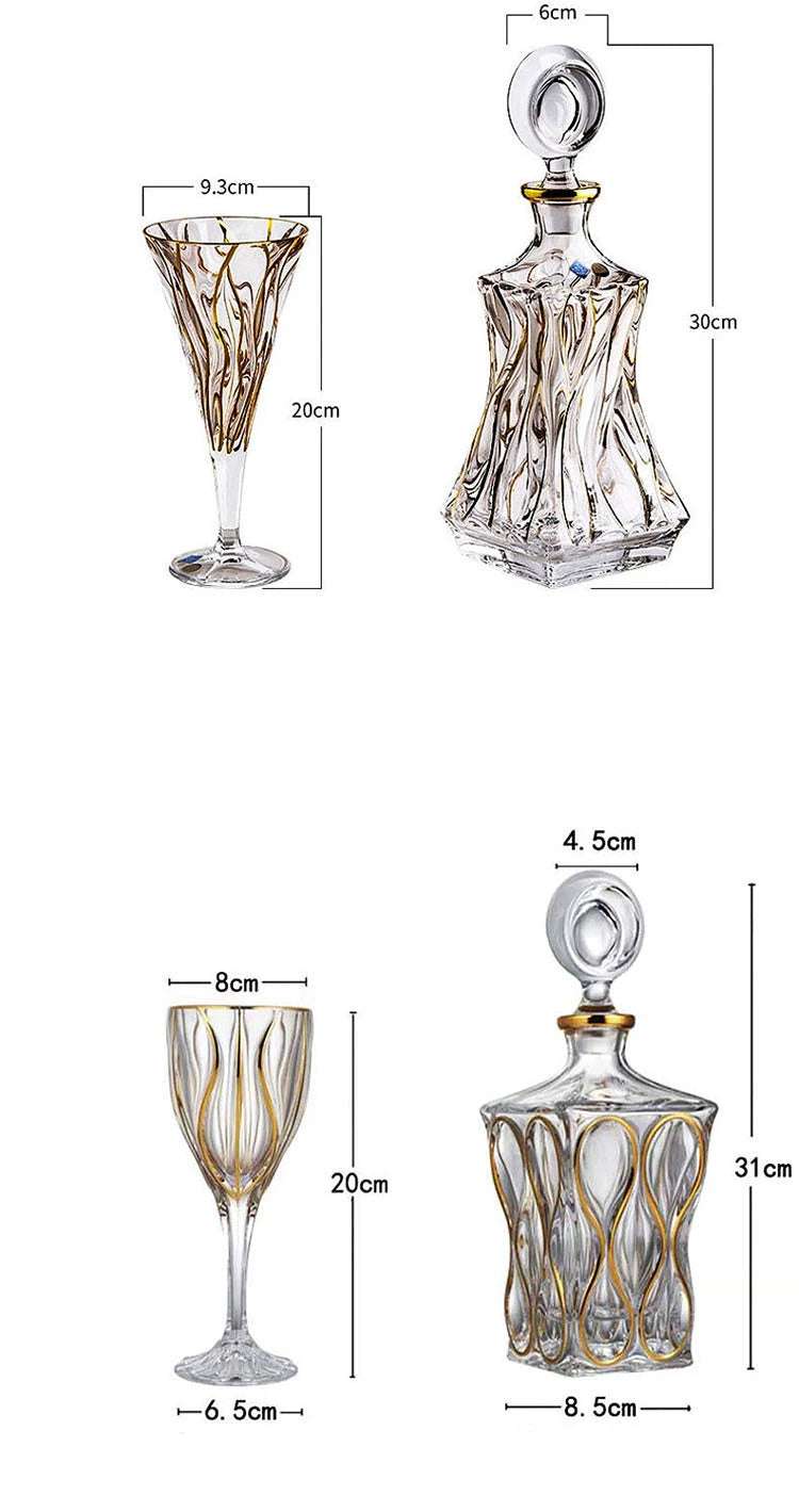 Vidro De Vinho Tinto Dourado De Cristal, Copo De Vinho De Pé Alto, Conjunto De Vinho High-End, Caixa De Presente