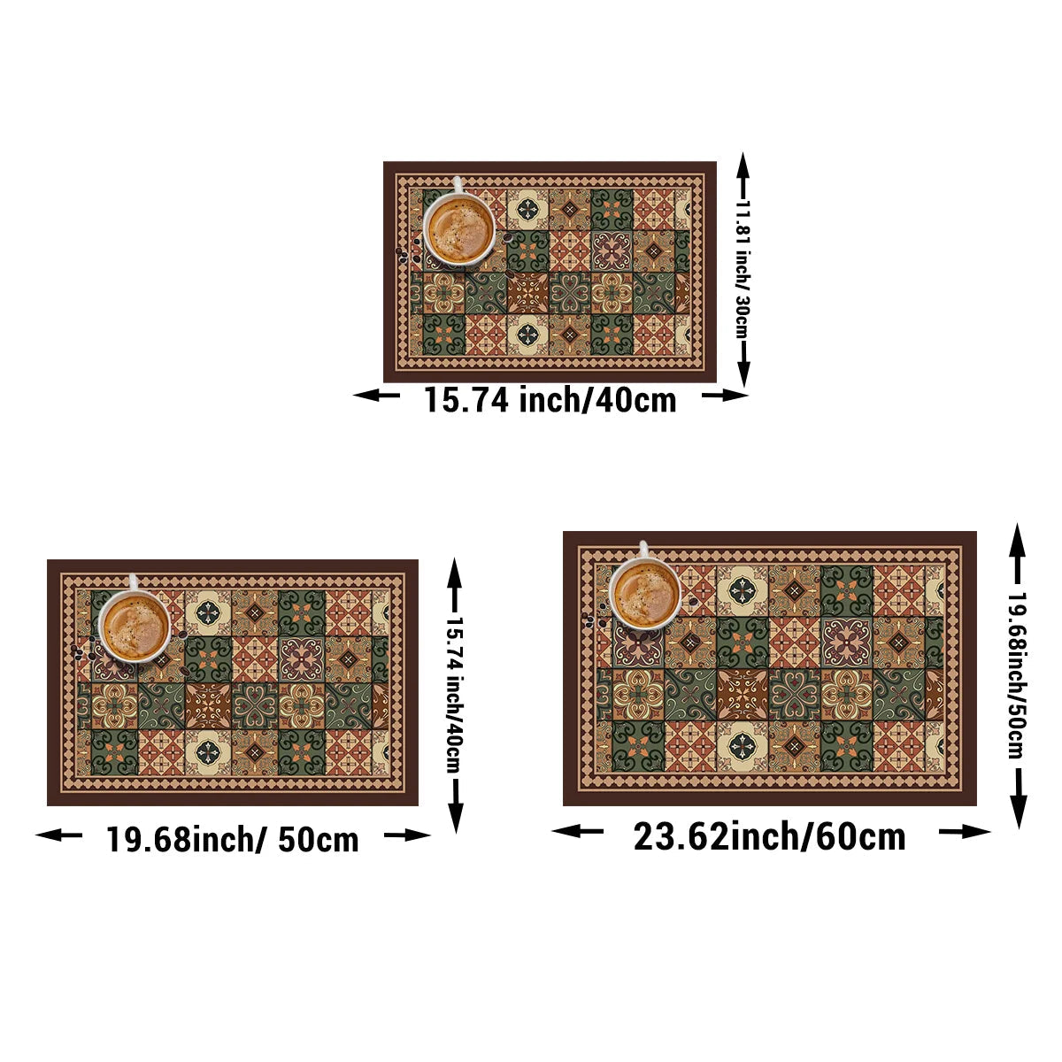 Tapetes de secagem a prato impermeável, máquina de café Mat, Quick Drain Pad, Louça antiderrapante Drenagem Placemat, Tapete Cozinha Retro