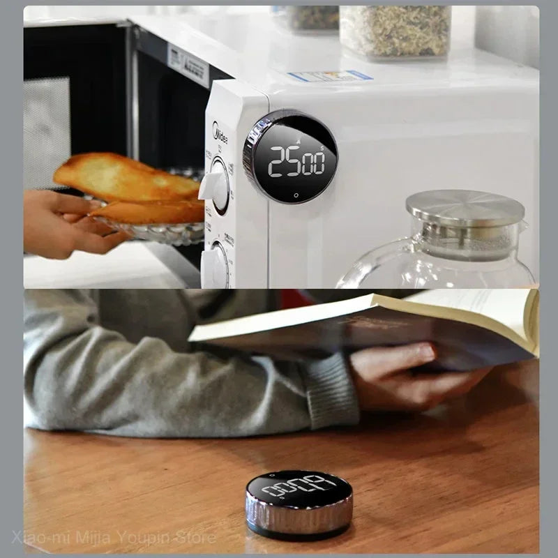 Temporizador de cozinha digital magnética Despertador de contagem regressiva manual Temporizador de cozinha mecânico Cronômetro de estudo de chuveiro