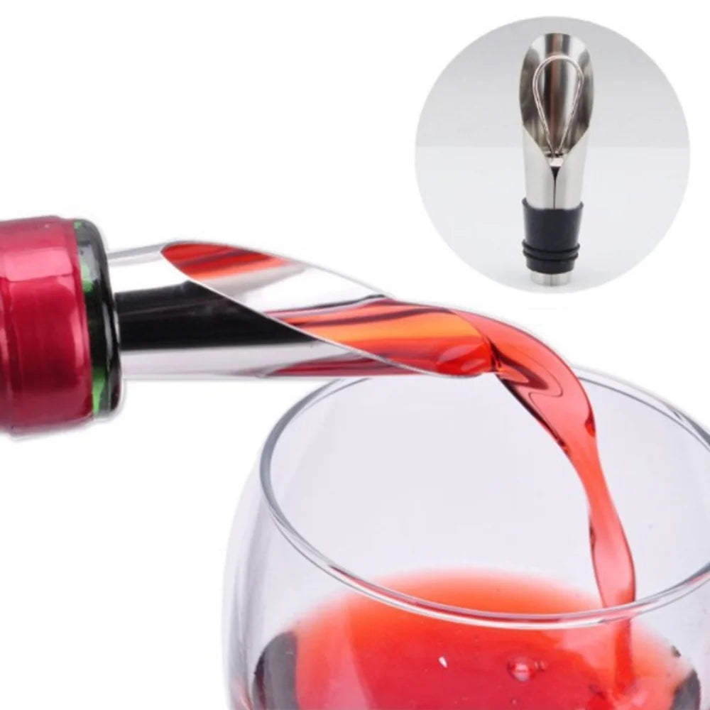Licor espírito pourer anti-derramamento dispensadores de vinho plugues de vinho plug de aço inoxidável barra ferramentas dois funis de vinho