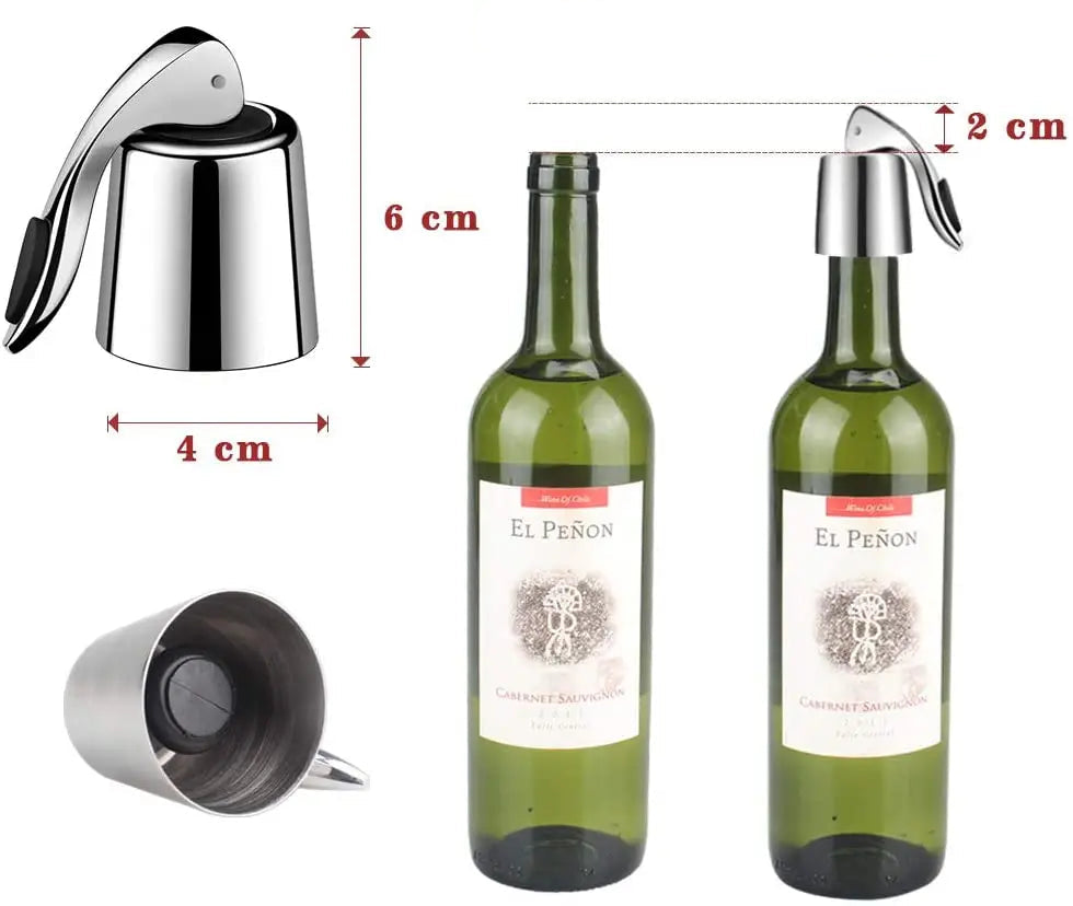 Aço inoxidável Konco-Rolha De Garrafa De Vinho, selador a vácuo reutilizável, Silicone Plug para Retain Wine Freshnes