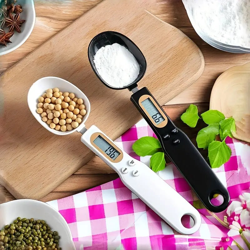 Mini Balança de Colher de Cozinha Digital, Balança Eletrônica LCD, Ferramenta de Medição de Peso para Café Leite, 0.1 a 500g