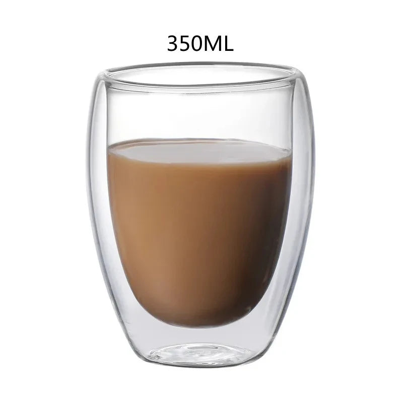 Leeseph-copo de vidro com parede dupla, alta resistência, transparente, para café, leite, suco, chá, acessório de cozinha