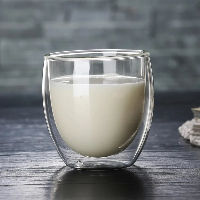 Leeseph-copo de vidro com parede dupla, alta resistência, transparente, para café, leite, suco, chá, acessório de cozinha