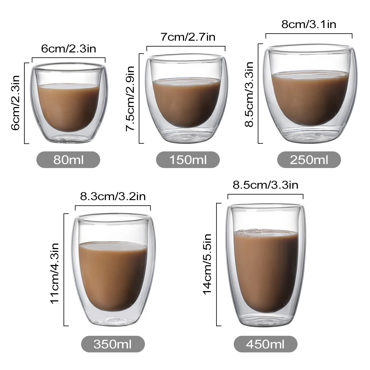 Leeseph-copo de vidro com parede dupla, alta resistência, transparente, para café, leite, suco, chá, acessório de cozinha