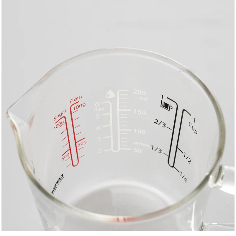 CAFEDE KONA Copo De Medição De Vidro Resistente Ao Calor com Escala, Copo De Compartilhamento De Café, Copo De Leite, Cozimento De Cozinha, 200ml