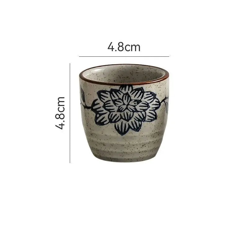 Xícara de chá cerâmica pintada à mão Hefeng, copo de chá espessado resistente ao calor para hotel, chá em casa, estilo japonês
