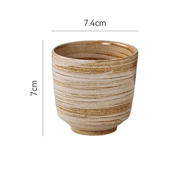 Xícara de chá cerâmica pintada à mão Hefeng, copo de chá espessado resistente ao calor para hotel, chá em casa, estilo japonês