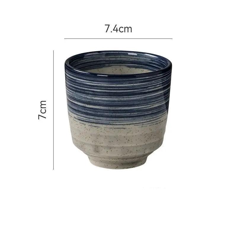 Xícara de chá cerâmica pintada à mão Hefeng, copo de chá espessado resistente ao calor para hotel, chá em casa, estilo japonês