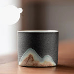 Caneca De Café De Cerâmica Com Cabo De Madeira, Copo De Água Do Escritório, Filtro Retro, Copo De Chá Artesanal, Presente De Aniversário, 80ml