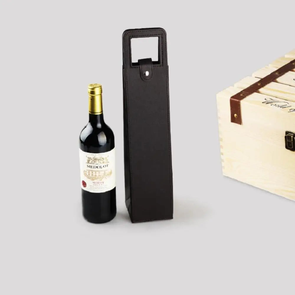 Saco de embalagem de garrafa de vinho de couro falso de alta qualidade, saco de embalagem de garrafa de vinho reutilizável clássico exclusivo, sacola de presente